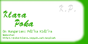 klara poka business card